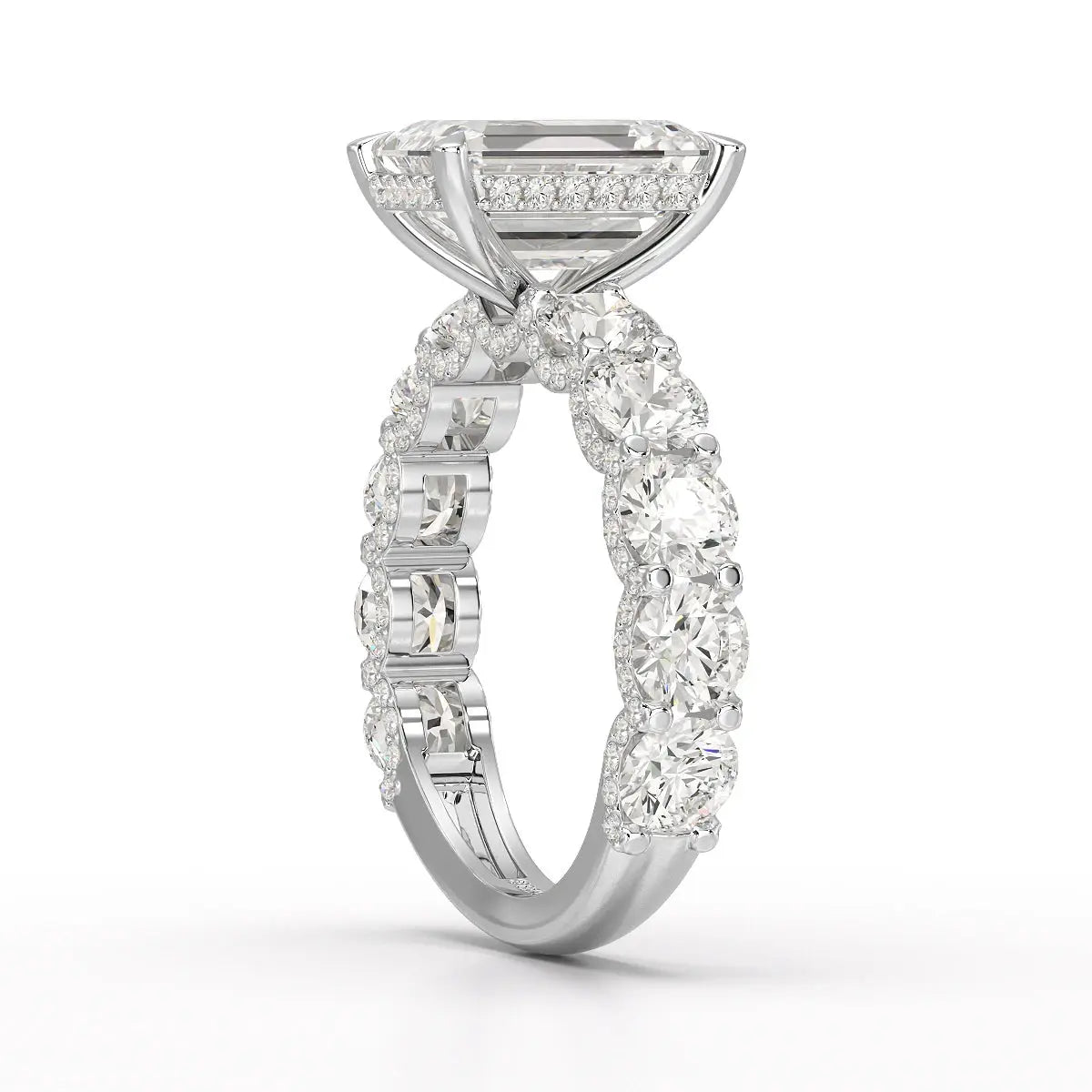 7.26 CT Emerald Shape Lab Diamond Ring Jama Jewels