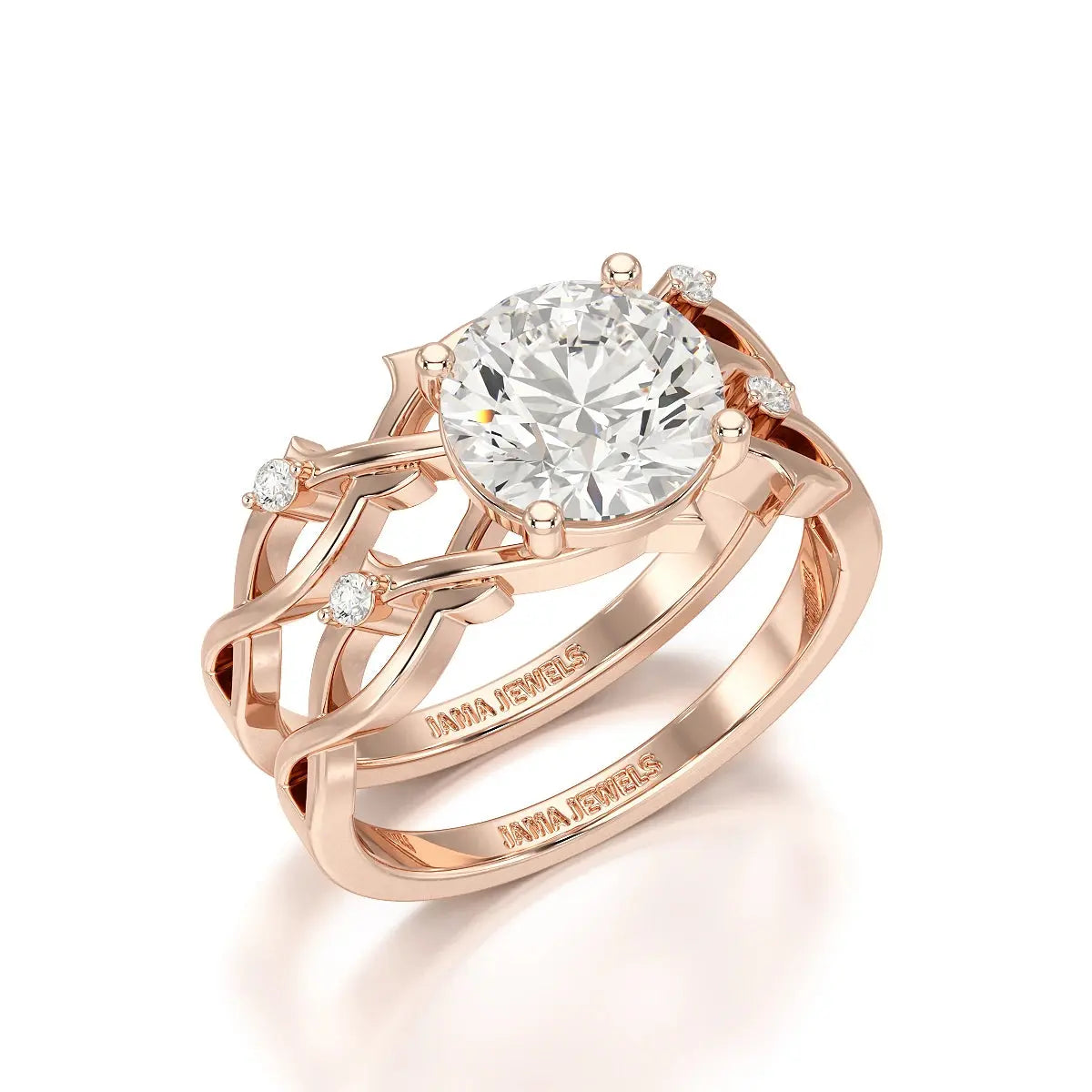 1.08 CT Round Shape Lab Diamond Ring Jama Jewels
