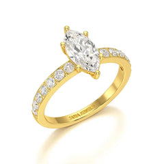 1.48 CT Marquise Shape Lab Diamond Ring Jama Jewels