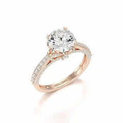 2.6 CT Round Cut Lab Diamond Ring Jama Jewels