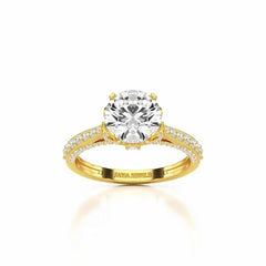 2.6 CT Round Cut Lab Diamond Ring Jama Jewels