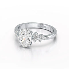 1.80 CT Oval Cut Ring with Round Side Diamonds Jama Jewels