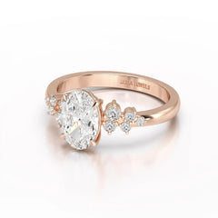 1.80 CT Oval Cut Ring with Round Side Diamonds Jama Jewels