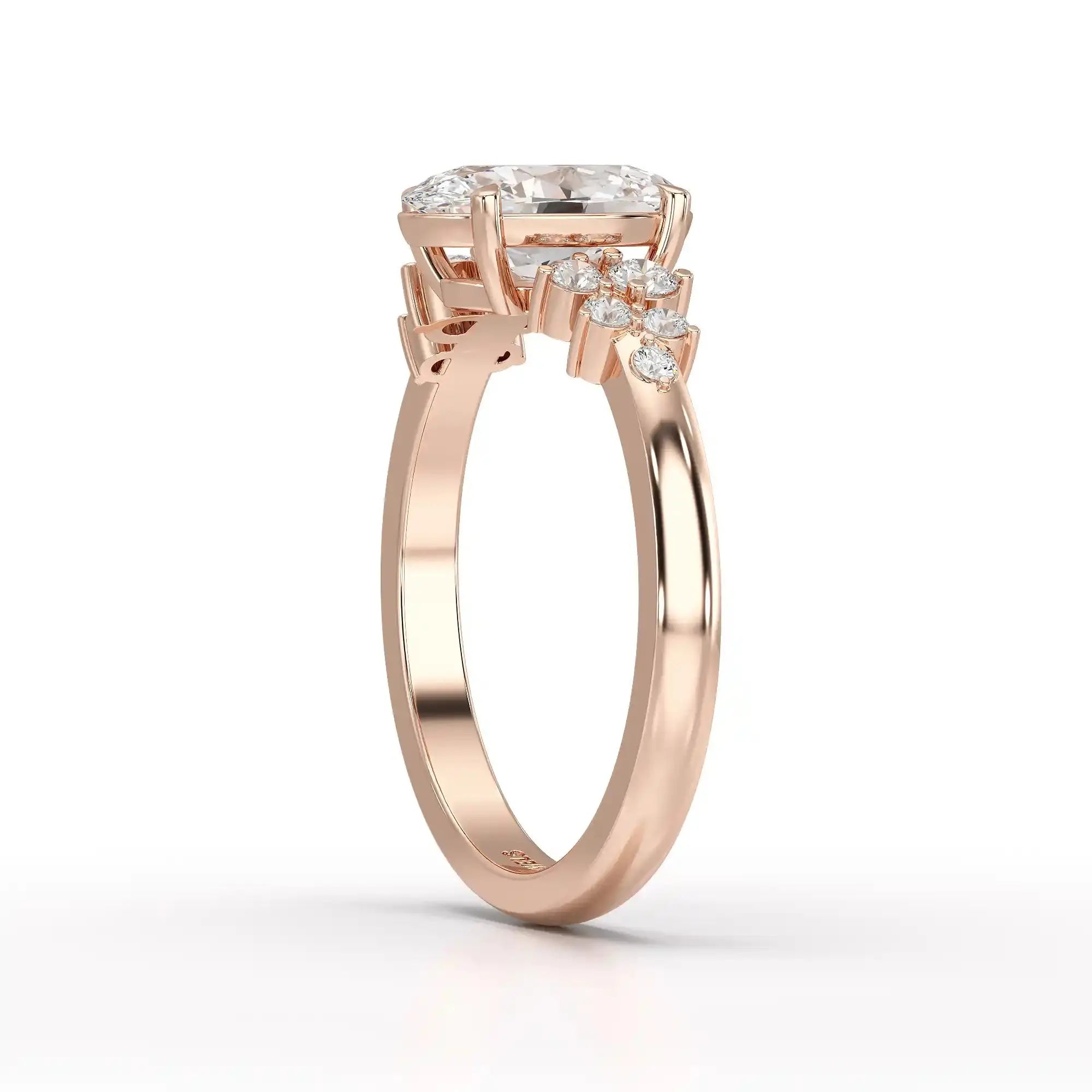 1.80 CT Oval Cut Ring with Round Side Diamonds Jama Jewels