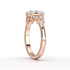 1.80 CT Oval Cut Ring with Round Side Diamonds Jama Jewels