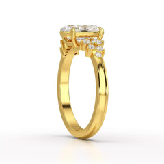 1.80 CT Oval Cut Ring with Round Side Diamonds Jama Jewels