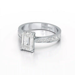 2.35 CT Emerald Cut Lab Diamond Ring Jama Jewels