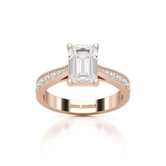2.35 CT Emerald Cut Lab Diamond Ring Jama Jewels