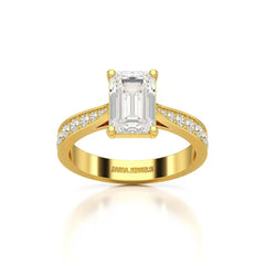 2.35 CT Emerald Cut Lab Diamond Ring Jama Jewels