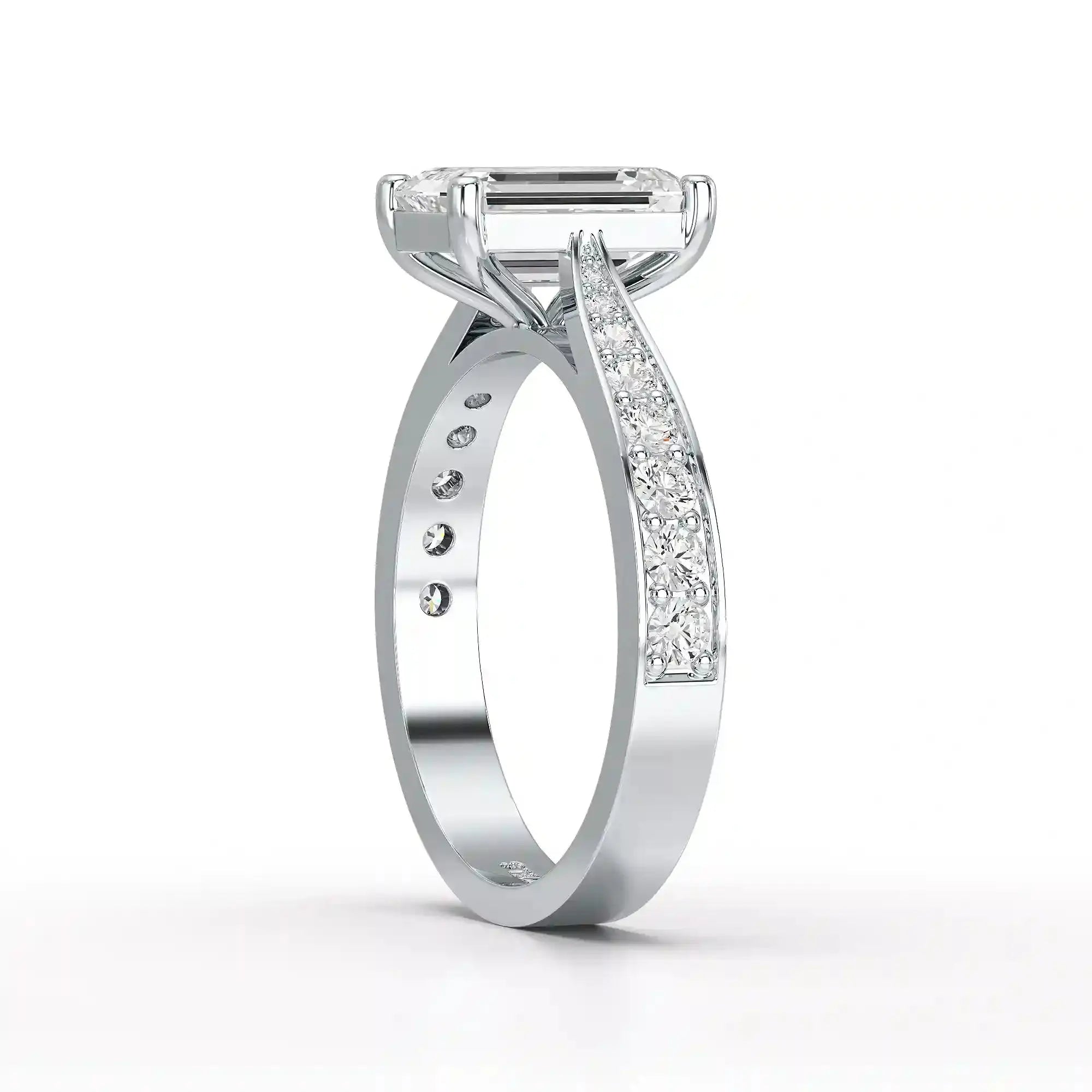 2.35 CT Emerald Cut Lab Diamond Ring Jama Jewels