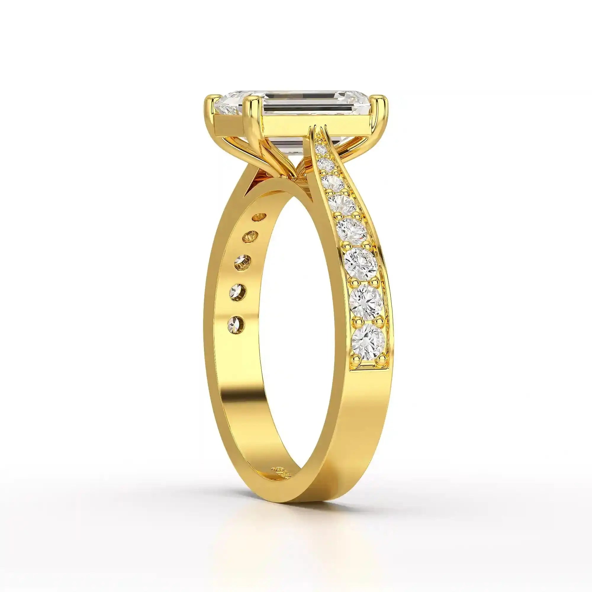 2.35 CT Emerald Cut Lab Diamond Ring Jama Jewels