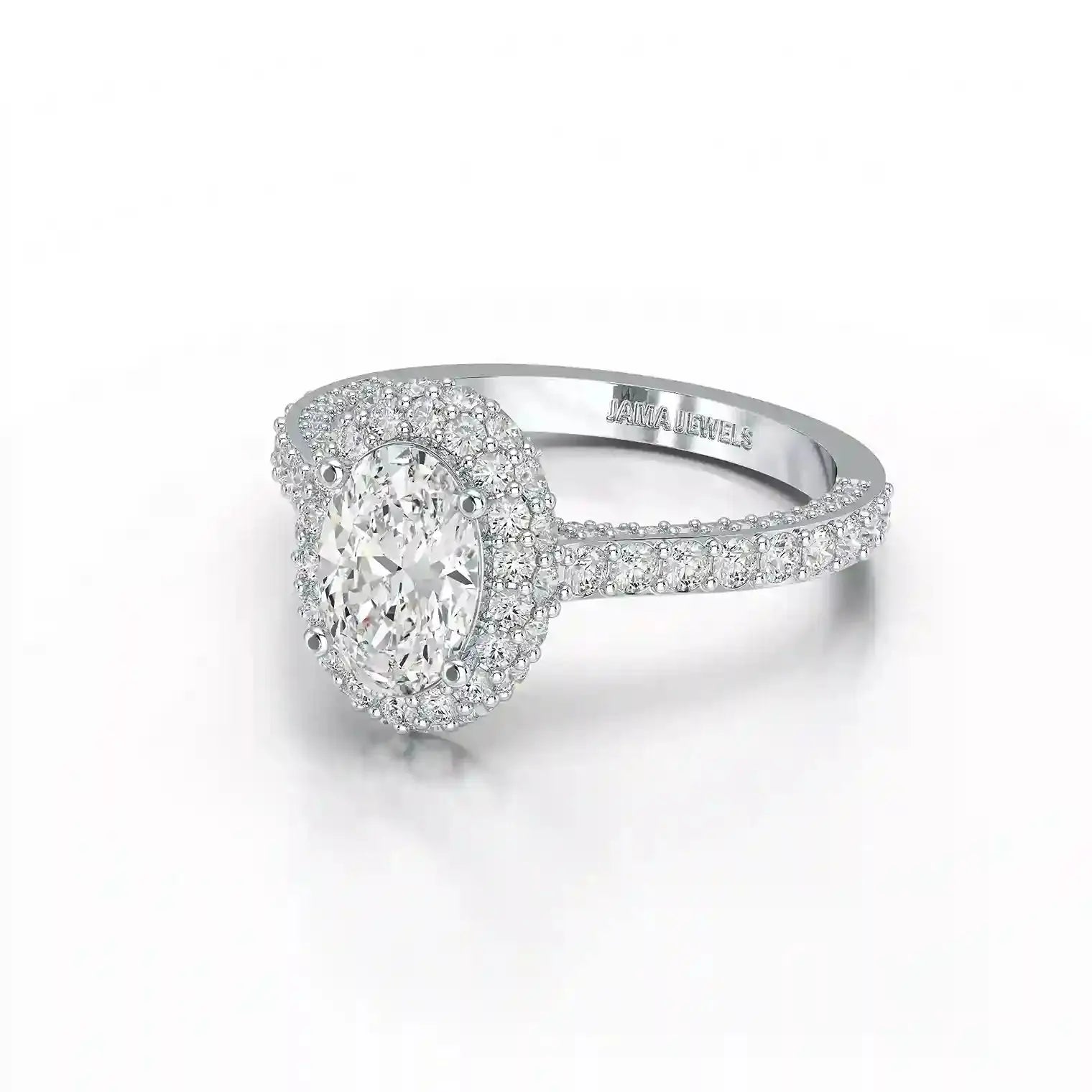 2.25 CT Oval Cut Halo Diamond Ring Jama Jewels
