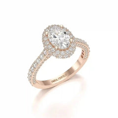 2.25 CT Oval Cut Halo Diamond Ring Jama Jewels