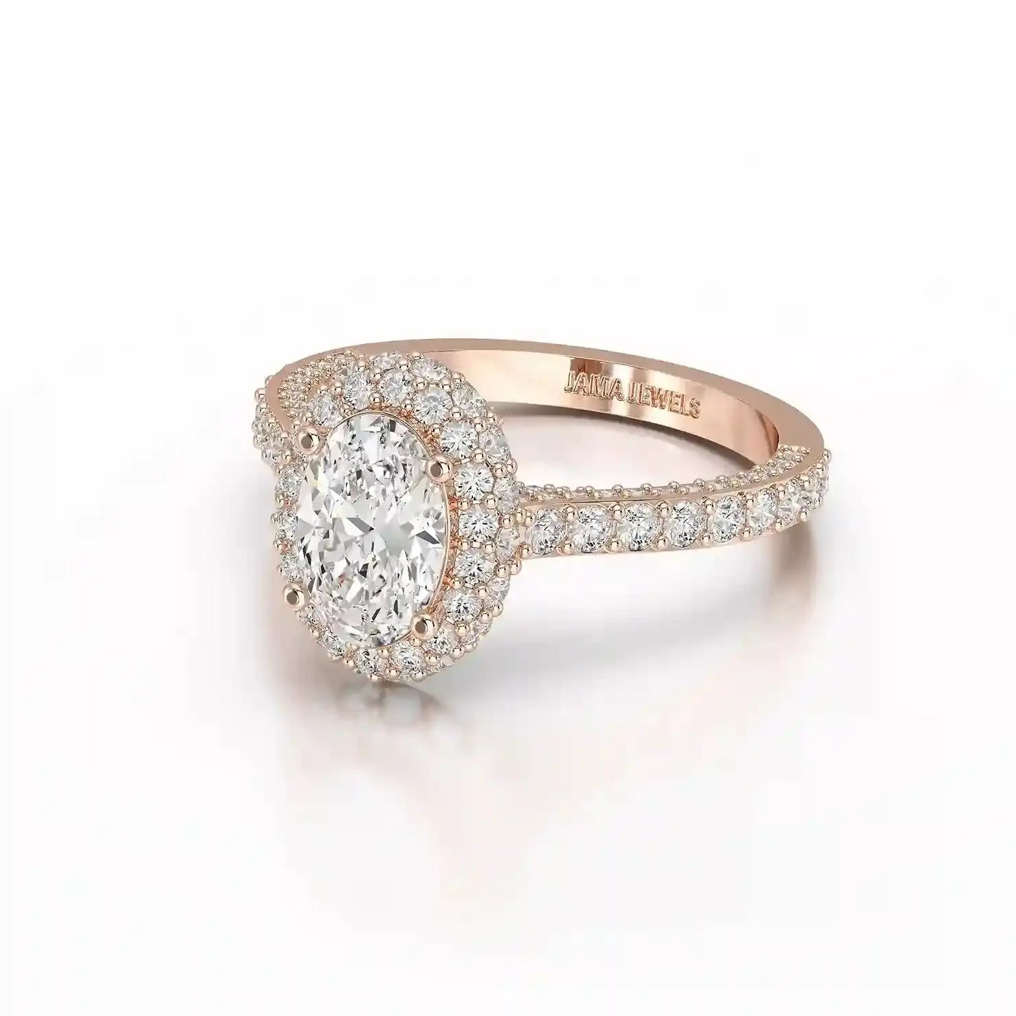 2.25 CT Oval Cut Halo Diamond Ring Jama Jewels