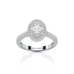 2.25 CT Oval Cut Halo Diamond Ring Jama Jewels