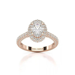 2.25 CT Oval Cut Halo Diamond Ring Jama Jewels
