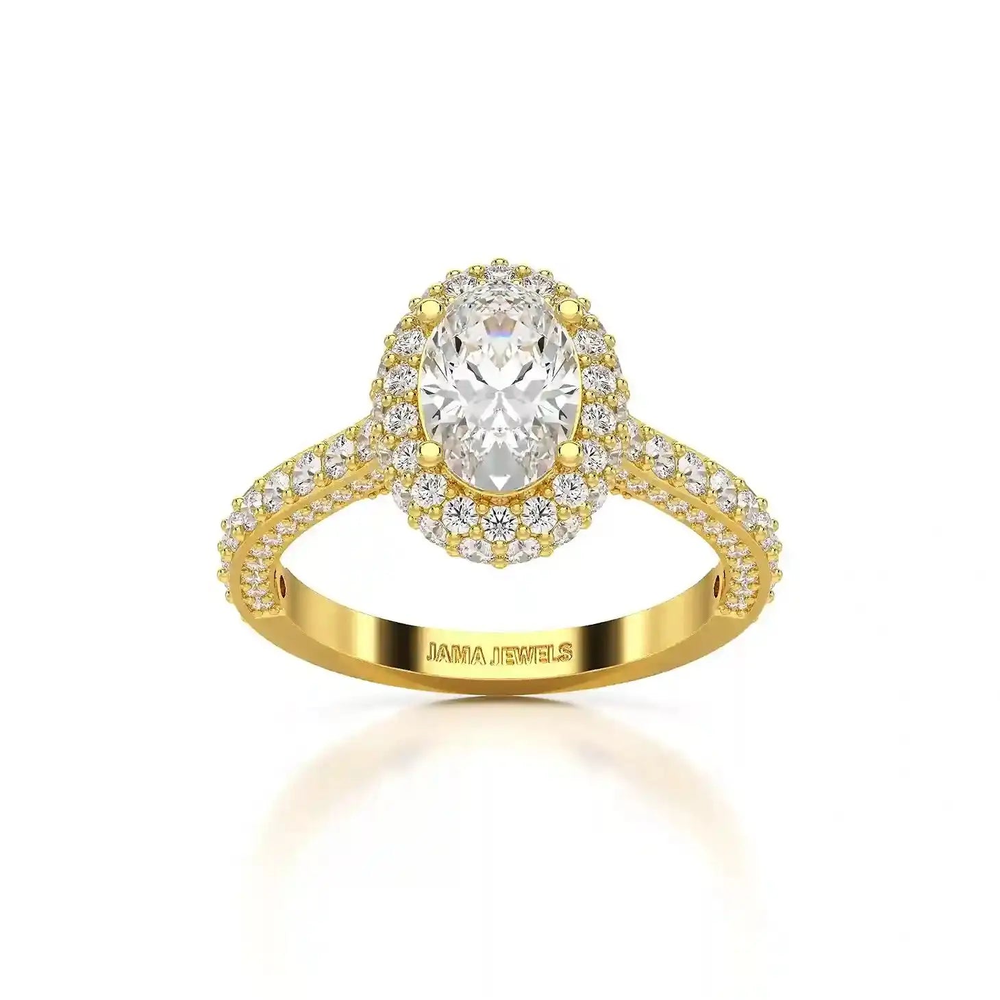 2.25 CT Oval Cut Halo Diamond Ring Jama Jewels