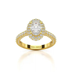 2.25 CT Oval Cut Halo Diamond Ring Jama Jewels
