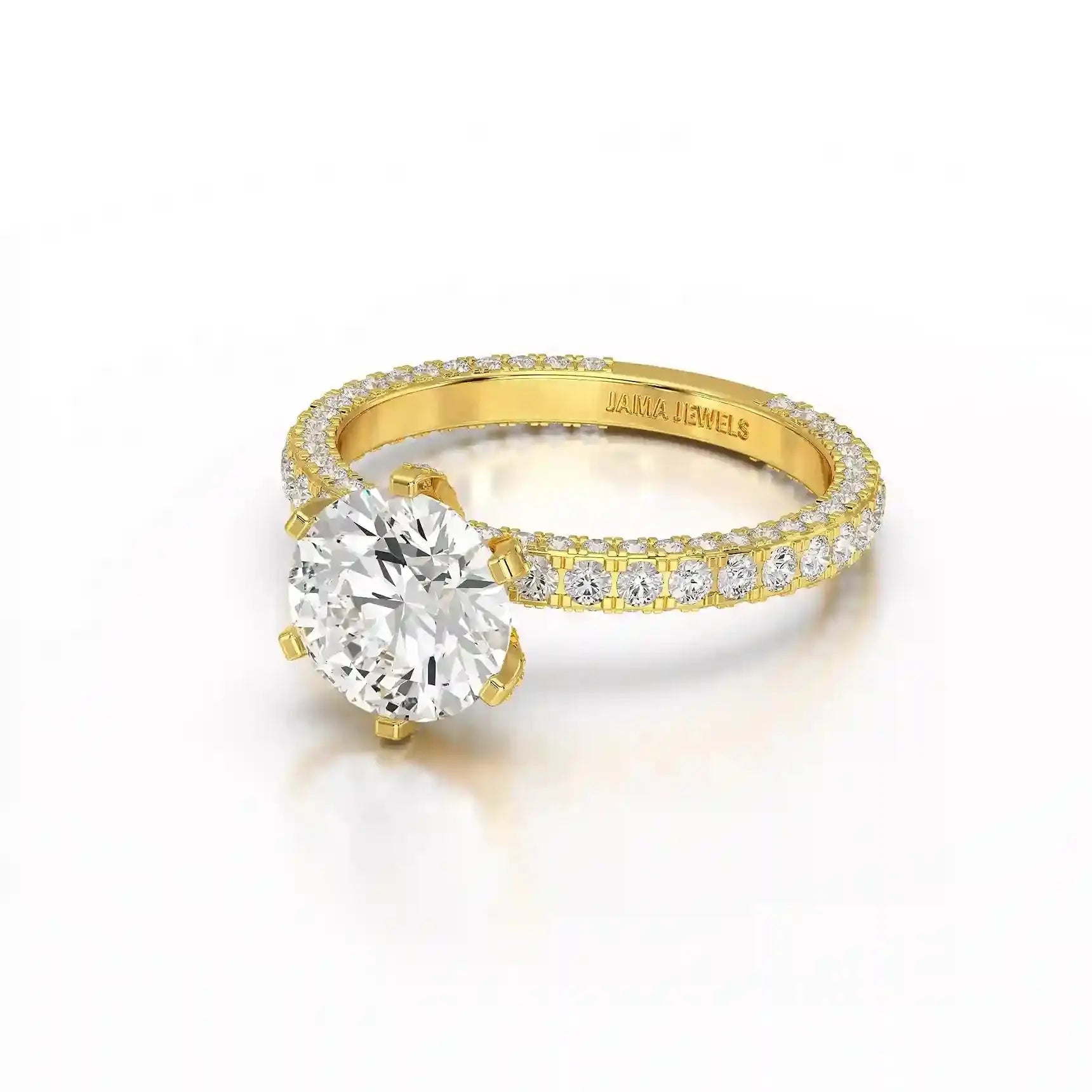 3.15 CT Round Cut Lab Diamond Ring Jama Jewels