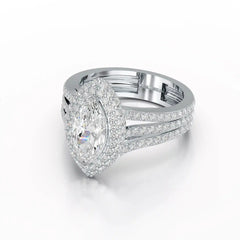 2.25 CT Marquise Cut Halo Lab Diamond Ring Jama Jewels