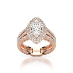 2.25 CT Marquise Cut Halo Lab Diamond Ring Jama Jewels