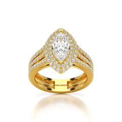 2.25 CT Marquise Cut Halo Lab Diamond Ring Jama Jewels