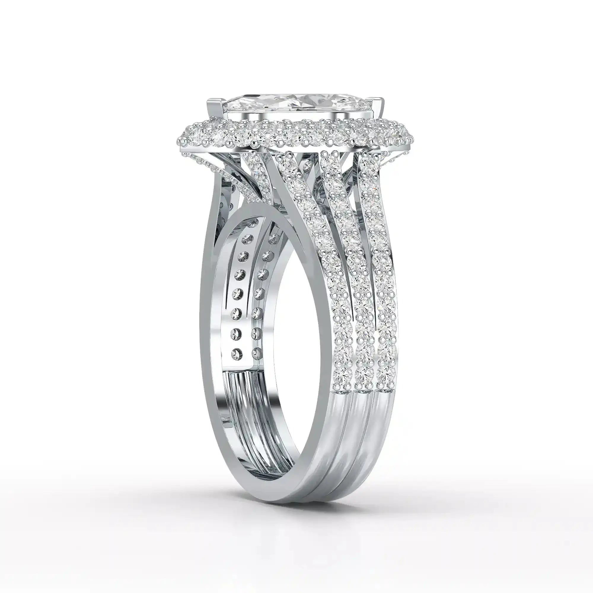 2.25 CT Marquise Cut Halo Lab Diamond Ring Jama Jewels