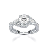 1.45 CT Round Cut Diamond Bypass Ring with Pear & Round Diamonds Jama Jewels