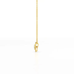0.70 CT Princess Cut Halo Chain Pendant with Round Diamonds Jama Jewels