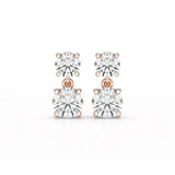 Simple Round Cut 6.34 CT Lab Diamond Drop Earring