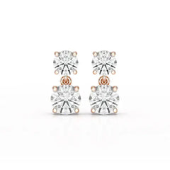 Simple Round Cut 6.34 CT Lab Diamond Drop Earring