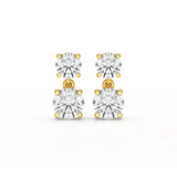 Simple Round Cut 6.34 CT Lab Diamond Drop Earring