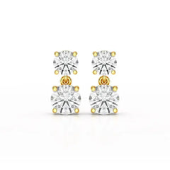 Simple Round Cut 6.34 CT Lab Diamond Drop Earring