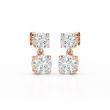 Simple Round Cut 6.34 CT Lab Diamond Drop Earring