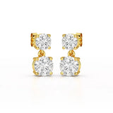 Simple Round Cut 6.34 CT Lab Diamond Drop Earring