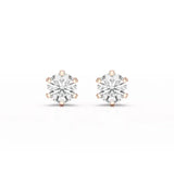 Simple Stud 0.87 CT Round Lab Diamond Earrings - Jama Jewels