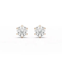 Simple Stud 0.87 CT Round Lab Diamond Earrings - Jama Jewels