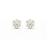 Simple Stud 0.87 CT Round Lab Diamond Earrings - Jama Jewels