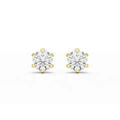 Simple Stud 0.87 CT Round Lab Diamond Earrings - Jama Jewels