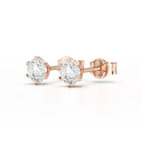 Simple Stud 0.87 CT Round Lab Diamond Earrings - Jama Jewels