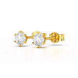 Simple Stud 0.87 CT Round Lab Diamond Earrings - Jama Jewels