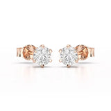 Simple Stud 0.87 CT Round Lab Diamond Earrings - Jama Jewels