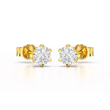 Simple Stud 0.87 CT Round Lab Diamond Earrings - Jama Jewels