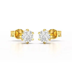Simple Stud 0.87 CT Round Lab Diamond Earrings - Jama Jewels