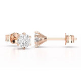 Simple Stud 0.87 CT Round Lab Diamond Earrings - Jama Jewels