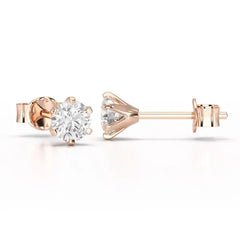Simple Stud 0.87 CT Round Lab Diamond Earrings - Jama Jewels