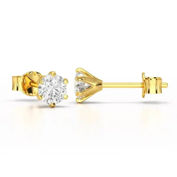 Simple Stud 0.87 CT Round Lab Diamond Earrings - Jama Jewels