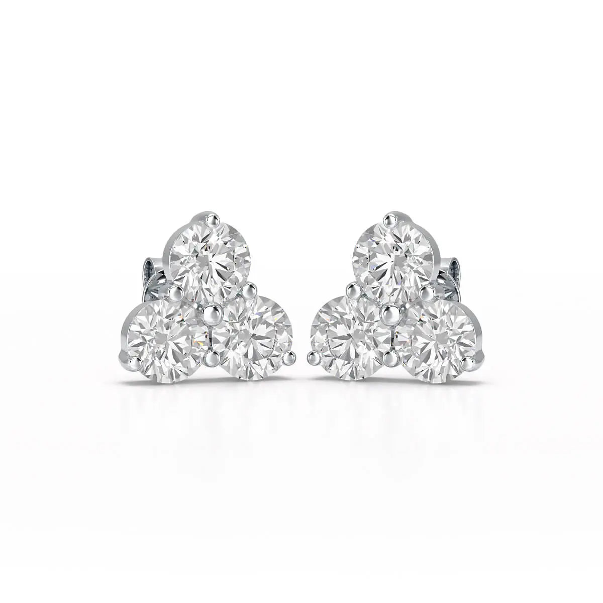 2 CT Three Stone Round Lab Diamond Earring