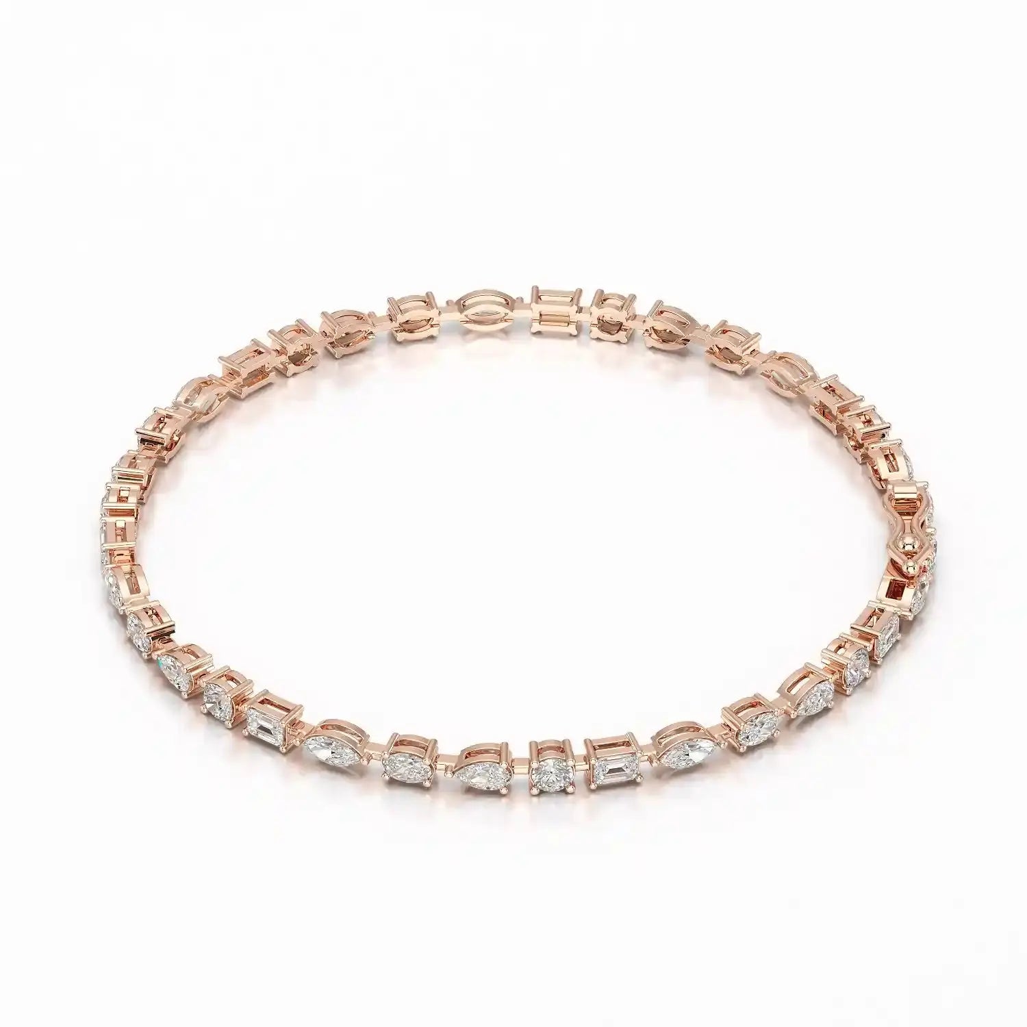 6.38 CT Multi Shape Lab Grown Diamond Bracelet Jama Jewels