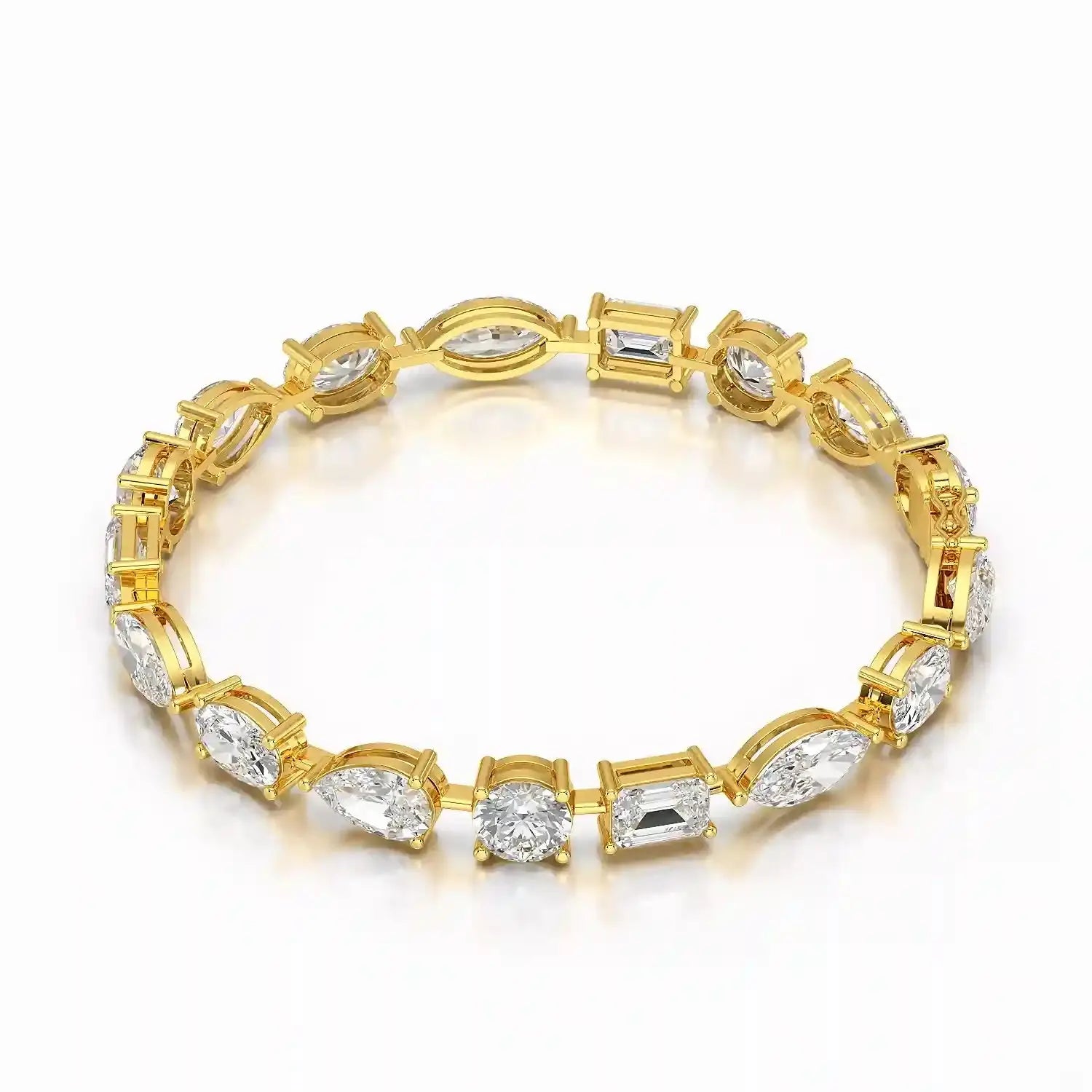 17.66 CT Multiple Shape Lab Diamond Bracelet Jama Jewels